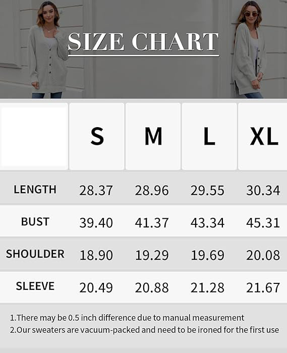 V For City Women's Button Down Cardigan Sweaters with Pockets Side Split Knit Long Sweater