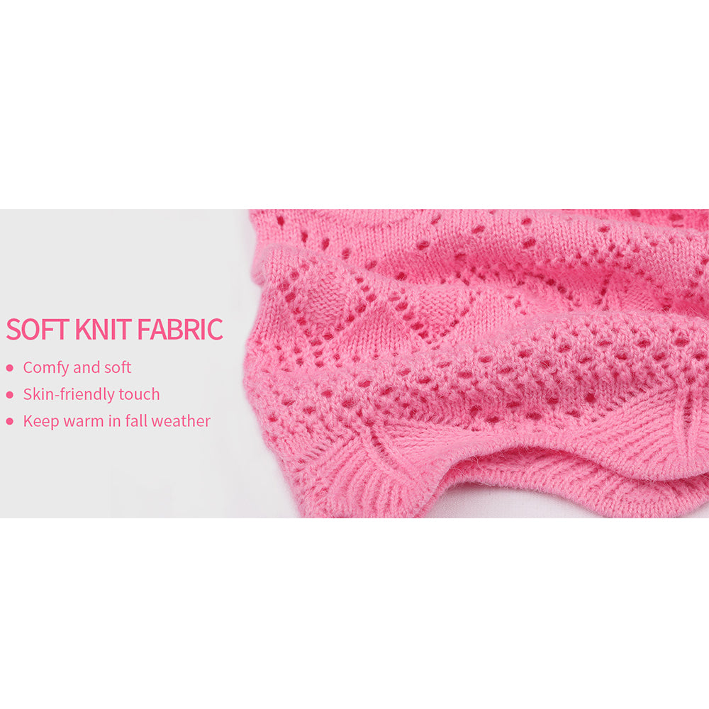 V For City Women's Crochet Knit Bell Sleeve V Neck Open Front Cropped Cardigan Sweaters