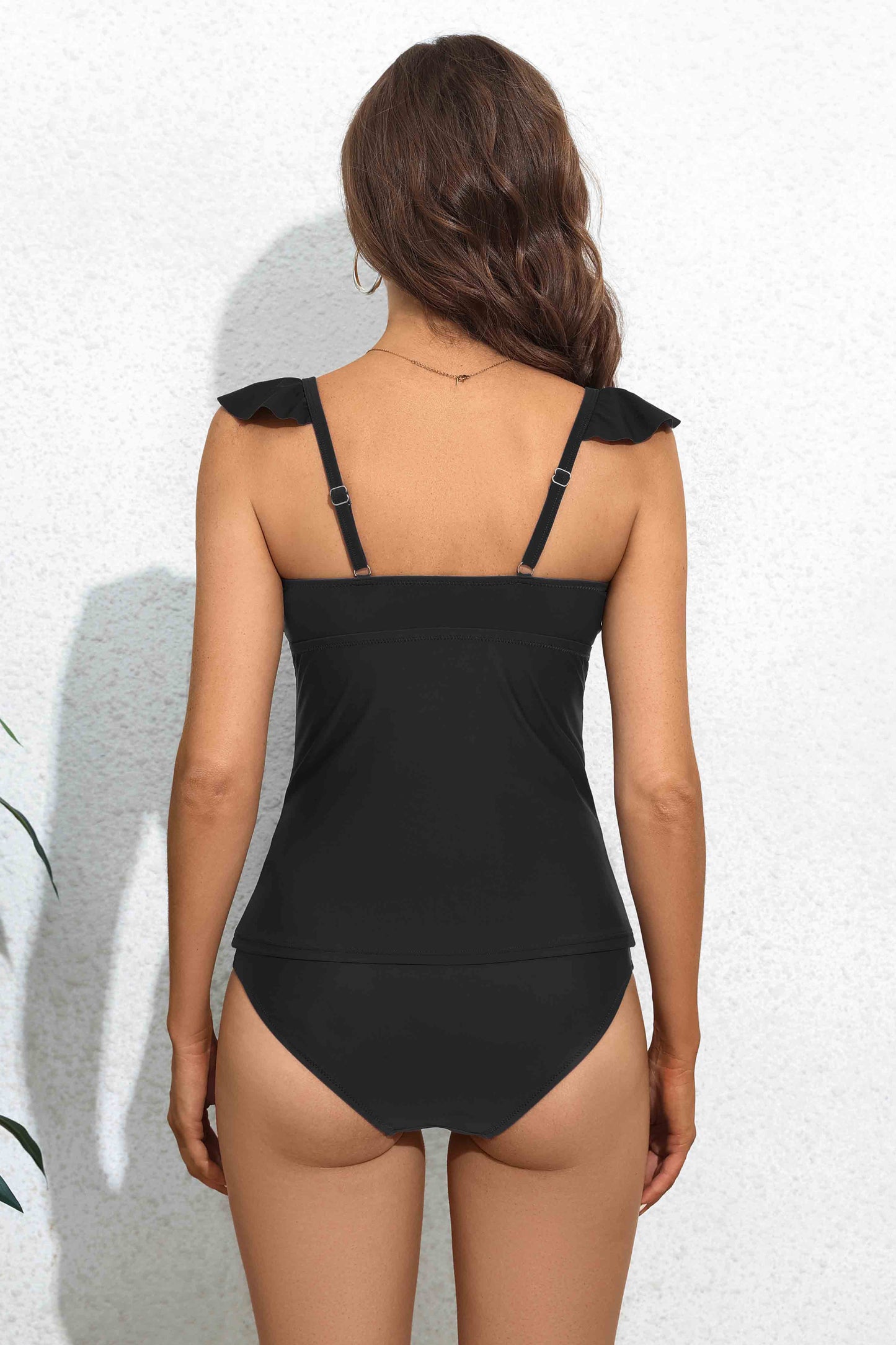 Ruffle Ruched Tummy Control Two Pieces Swimsuits-40113