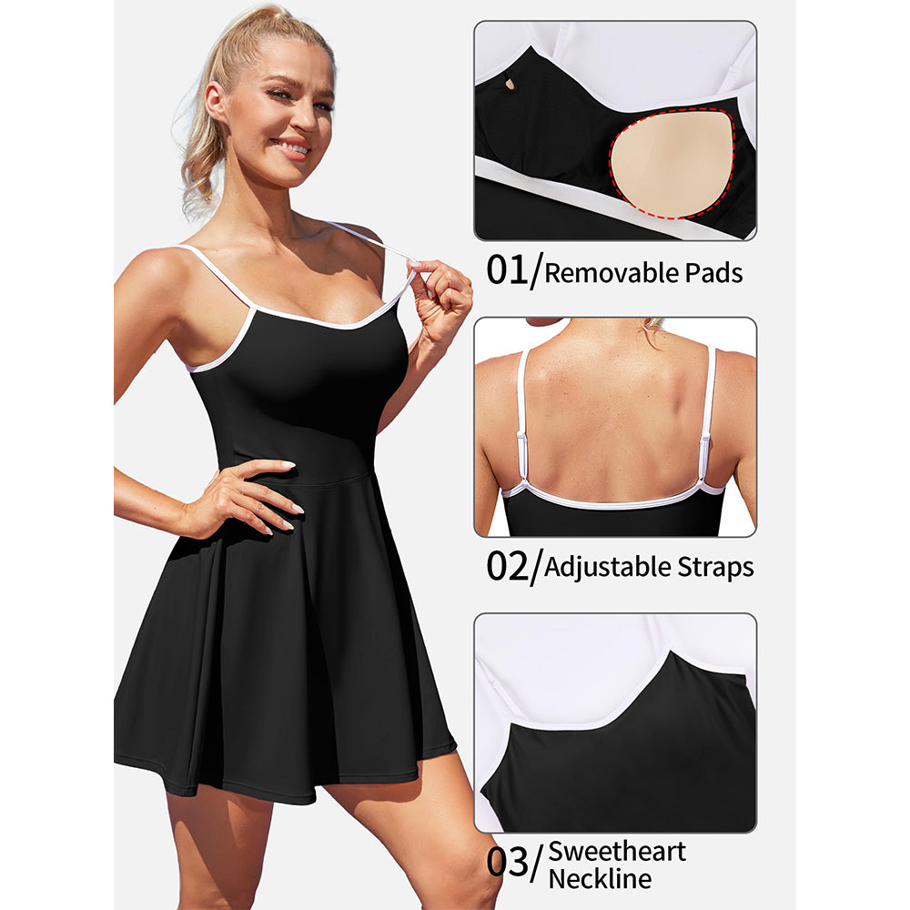 Attraco Women's Tennis Dress with Shorts Golf Workout Exercise Activewear