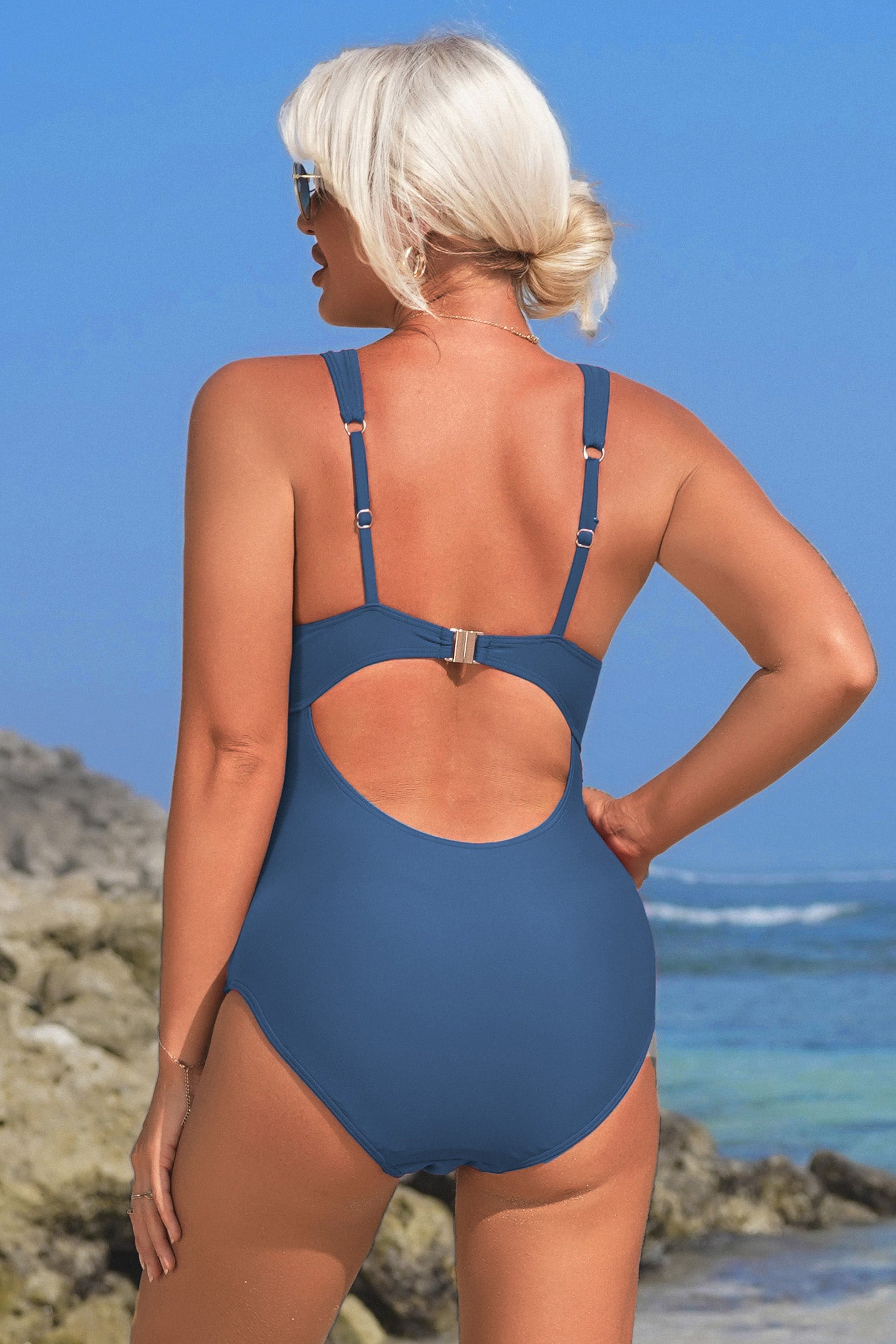 Ruched Twist One Piece Swimsuit-10341