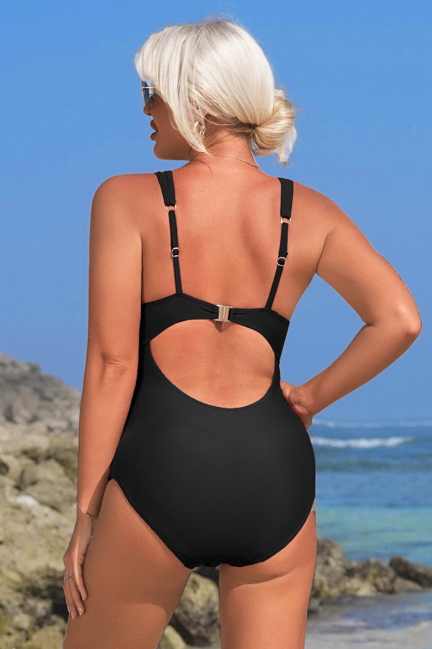 Ruched Twist One Piece Swimsuit-10341