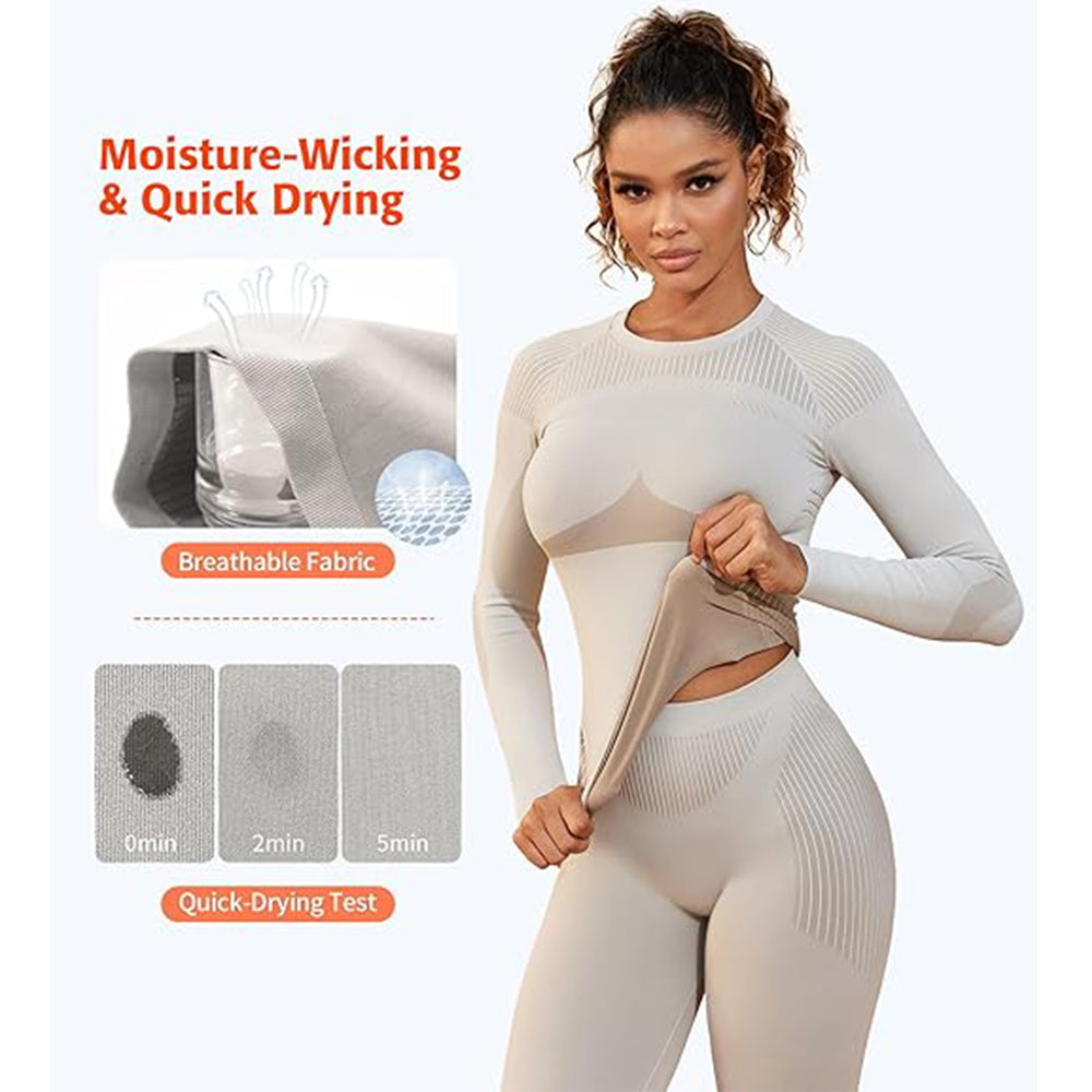 Attraco Women's Thermal Underwear Set Long Johns Warm Base Layer Top & Bottom for Cold Weather