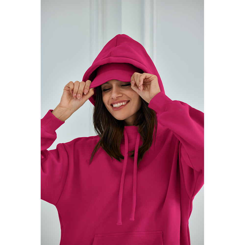 Attraco Women's Airplane Model Travel Hoodie Eye Mask Built in Long Sleeve Oversized Sweatshirt Fleece Hooded with Kangaroo Pocket