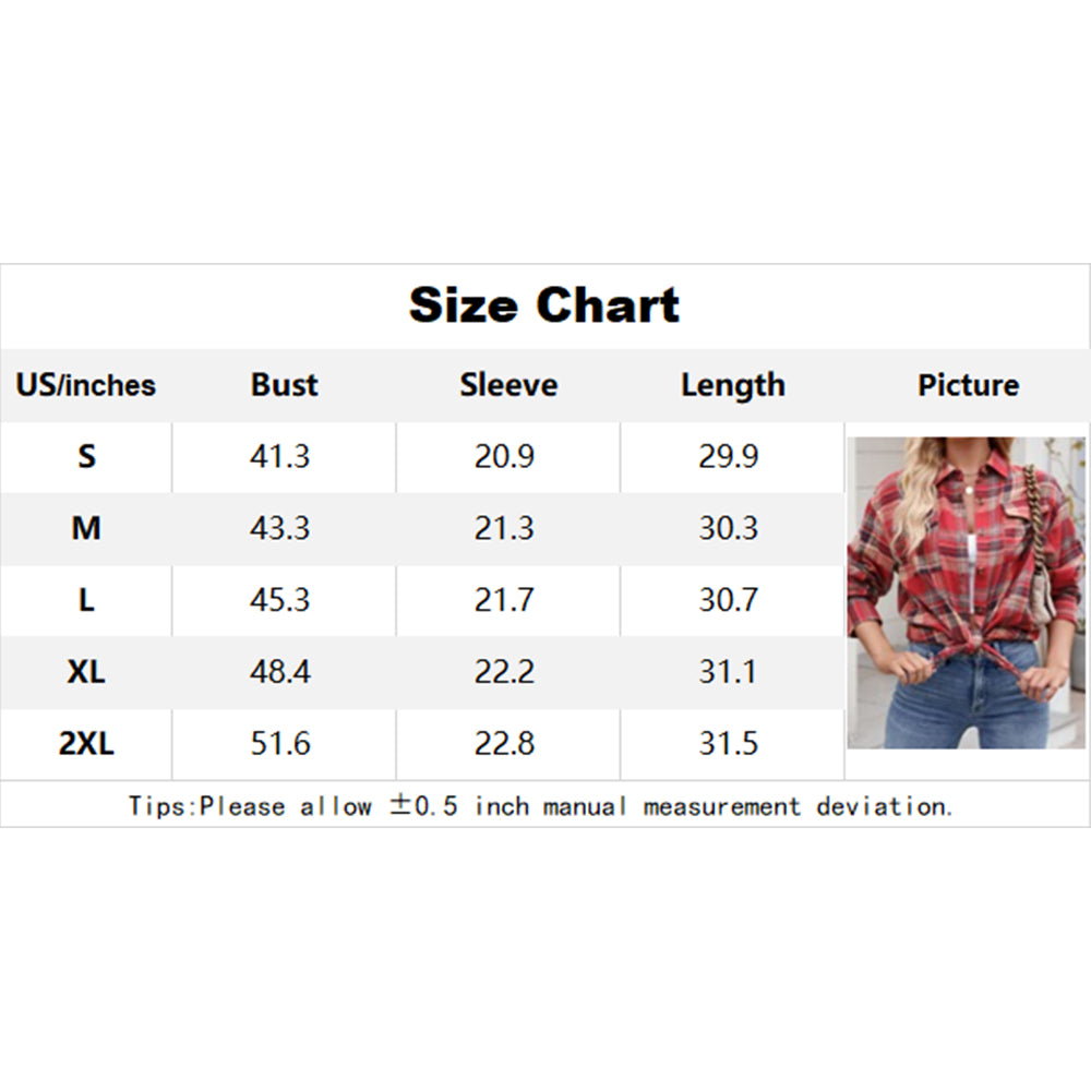 V For City Women's Casual Oversized Button Front Long Sleeve Plaid Shirts with Chest Pockets
