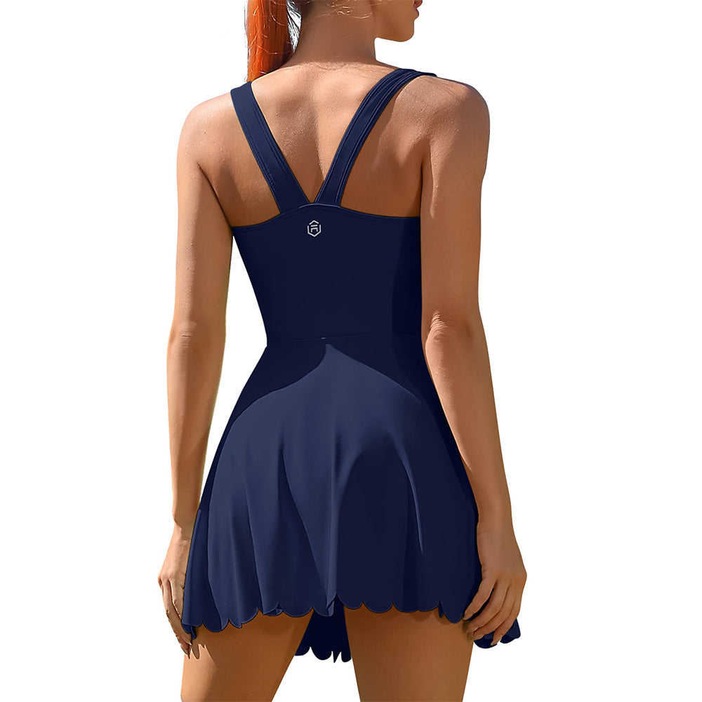 Attraco Women's Tennis Dress with Shorts Workout Golf Skirts with Pockets Athletic Dresses Sport Dresses