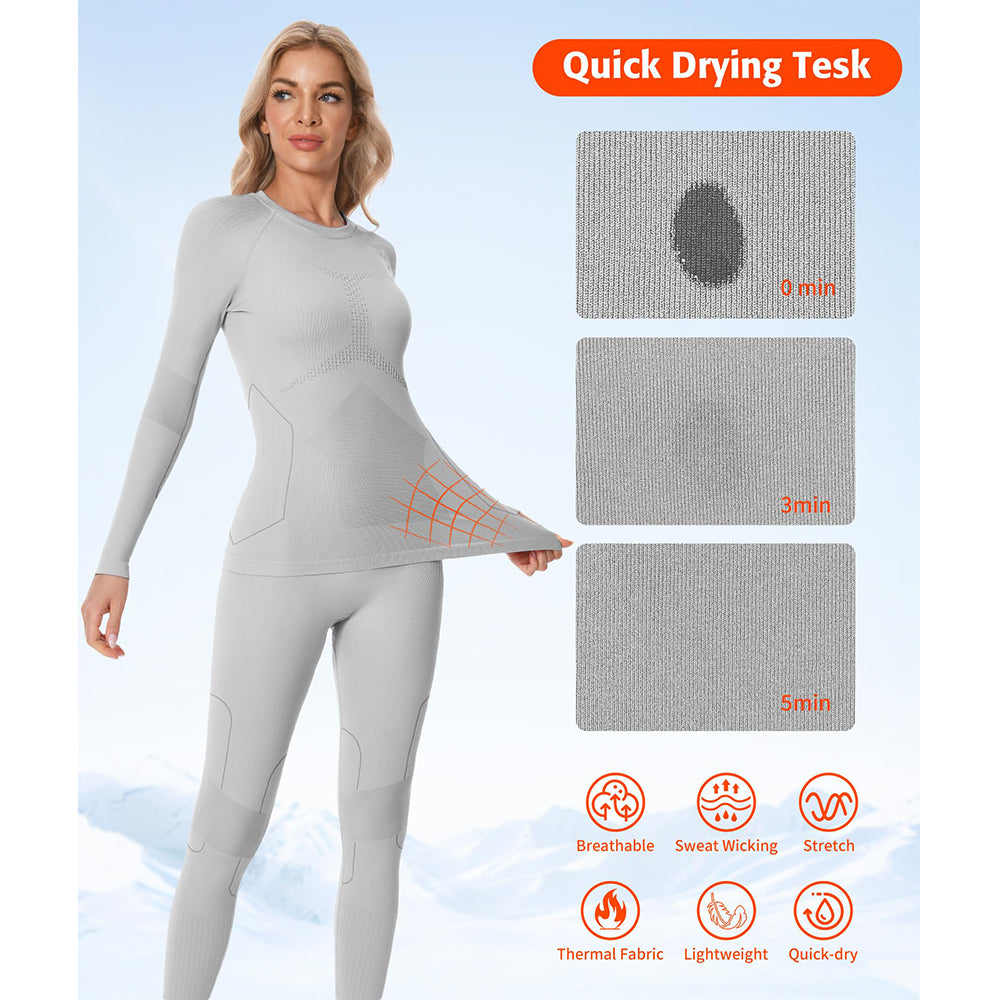 Attraco Women's Thermal Underwear Long Johns Base Layer Women Thermal Set Clothes Winter
