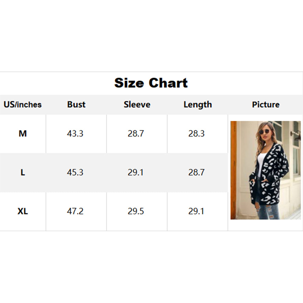 V For City Women's Black and White Leopard Print Open-Front Longline Cardigan