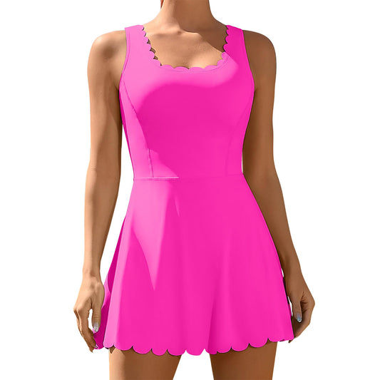 Attraco Women's Tennis Dress with Shorts Workout Golf Skirts with Pockets Athletic Dresses