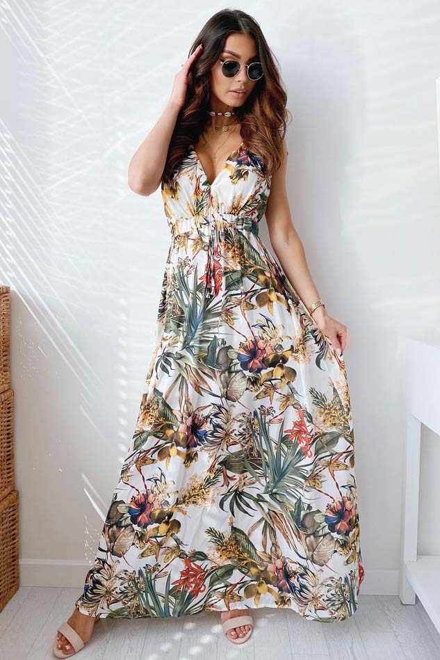 Women's Floral Print Boho Maxi Dresses-AL9937