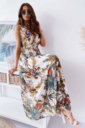 Women's Floral Print Boho Maxi Dresses-AL9937