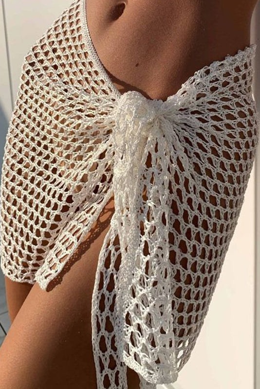 Hollow Out Crochet Beach Cover Ups Skirt -X9D0015