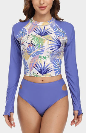 Two Piece Rash Guard Long Sleeve Swimsuit