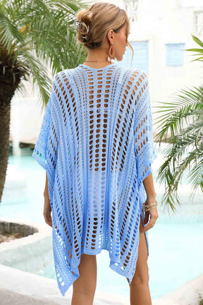 Openwork Side Slit Beach Cover-Up-AL9442