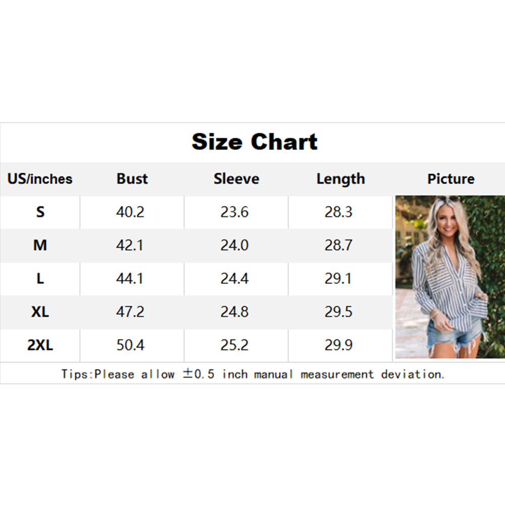 V For City Women's Striped Button-Down Long Sleeve Shirt with Dual Chest Pockets