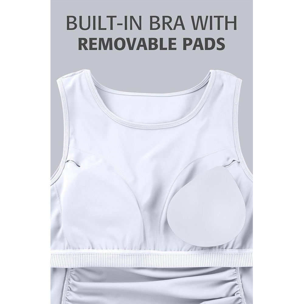 Attraco Women's Wide Strap Pregnancy Tank with Built in Bra Side Ruched Sleeveless Maternity Tank Tops  Sport Tops