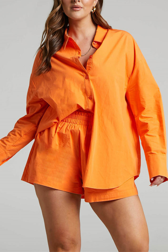Lounge Tracksuit Outfit Sets Shirt and Short Sets-AL9528