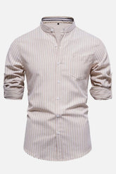 Mens Long Sleeve Striped Pattern Shirts- X5S0519