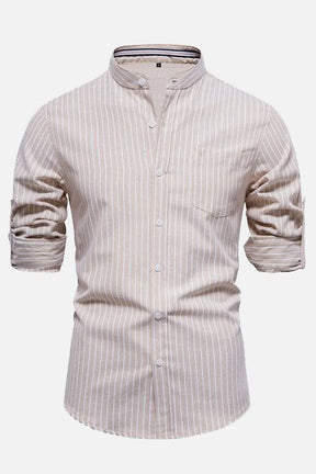 Mens Long Sleeve Striped Pattern Shirts- X5S0519