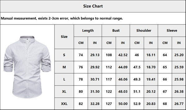 Mens Long Sleeve Striped Pattern Shirts- X5S0519