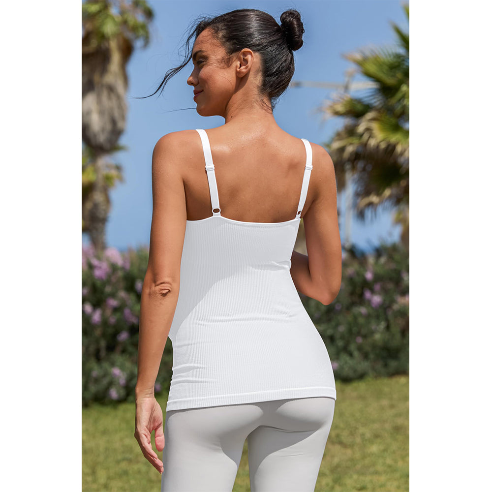 Attraco Women's Maternity Tank Tops with Built in Bra Ribbed Pregnancy Clothes Adjustable Straps