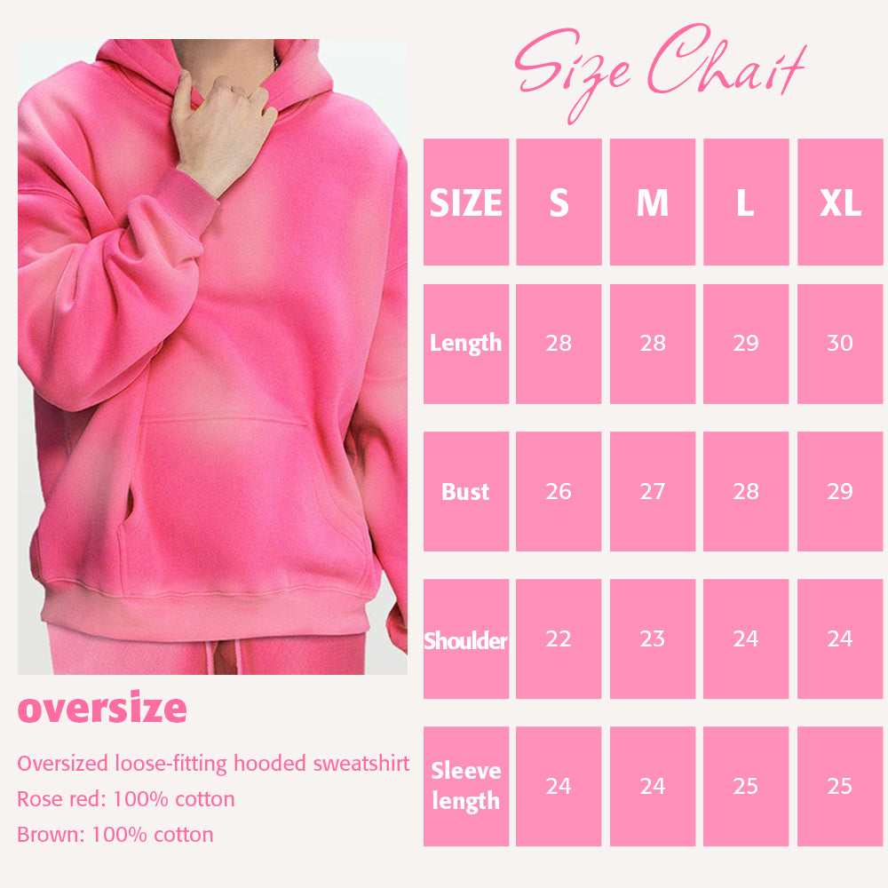 Attraco 2025 Autumn and Winter Women's Spray-dyed Hooded Sweatshirt High Street Trend Oversize Loose Hoodies