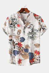 Short Sleeve Floral Casual Button Shirt-X5S1180