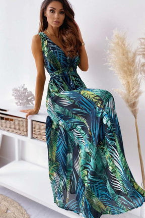 Women's Floral Print Boho Maxi Dresses-AL9937