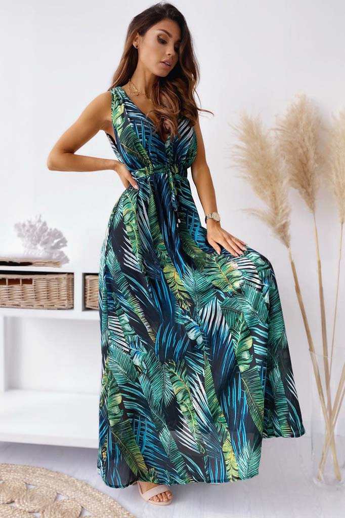 Women's Floral Print Boho Maxi Dresses-AL9937