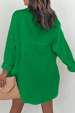 Long Sleeve Oversized Boyfriend Blouses Button Top-AL9450