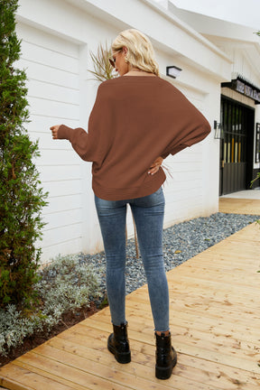 Long Sleeves V Neck Pullover Sweater-AL9407