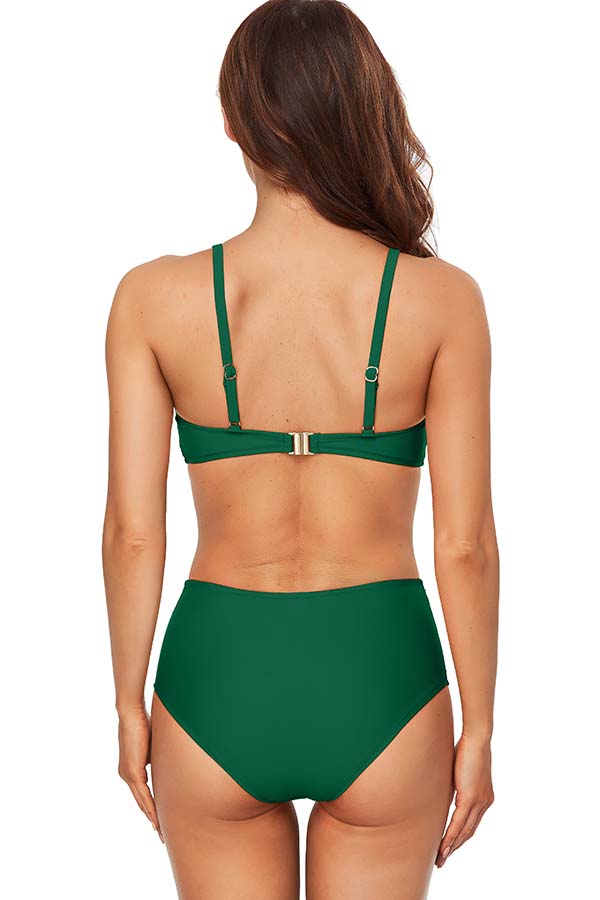 Women Starps Bikini Top With High Rise Bottoms-7451