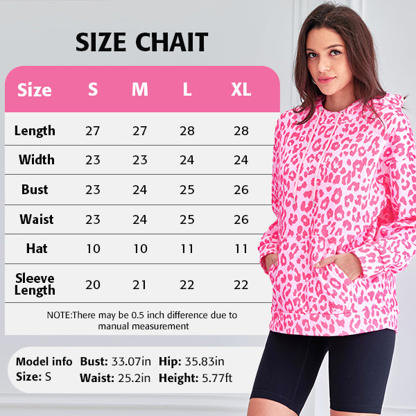 Attraco Women's Leopard Print Hoodie Oversized Cheetah Pattern Hoodie 2000s Graphic Pullover Y2k Boyfriend Sweatershirt