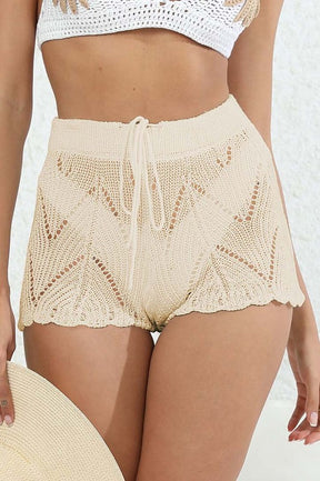 Knitted Hollow Beach Short Cover-ups