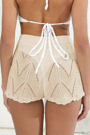 Knitted Hollow Beach Short Cover-ups