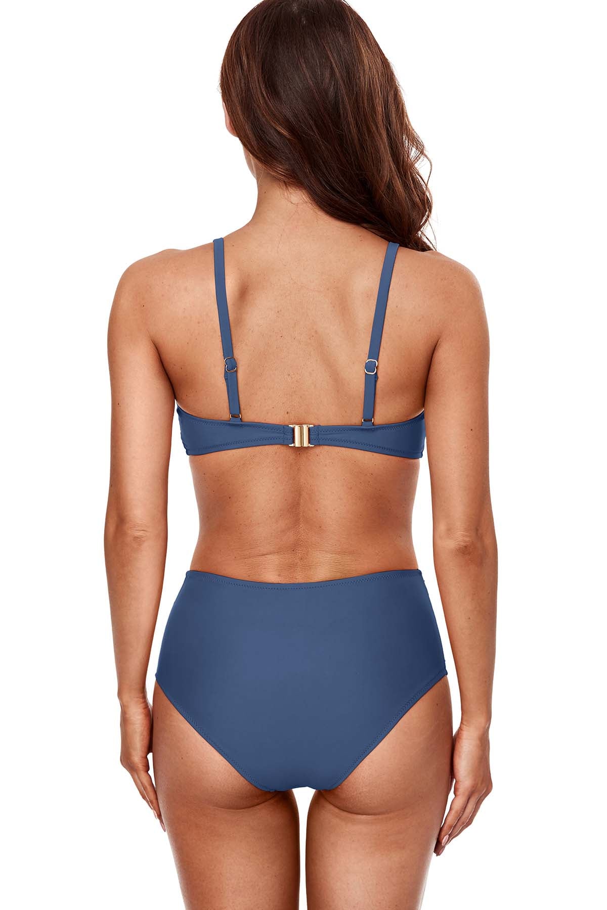 Women Starps Bikini Top With High Rise Bottoms-7451