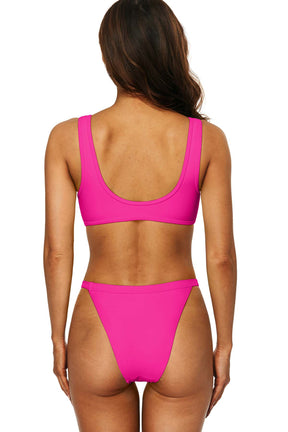 Women's Strappy Longline Triangle Bikini Set-7511