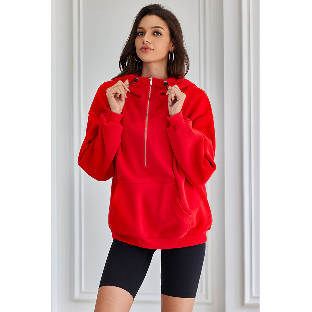 Attraco Women's Gameday Football Sequin Oversized Half Zip Fleece Pullover Hoodies Long Sleeve Fashion Half Zip Sweatshirt Fallfreshness Winter 2025