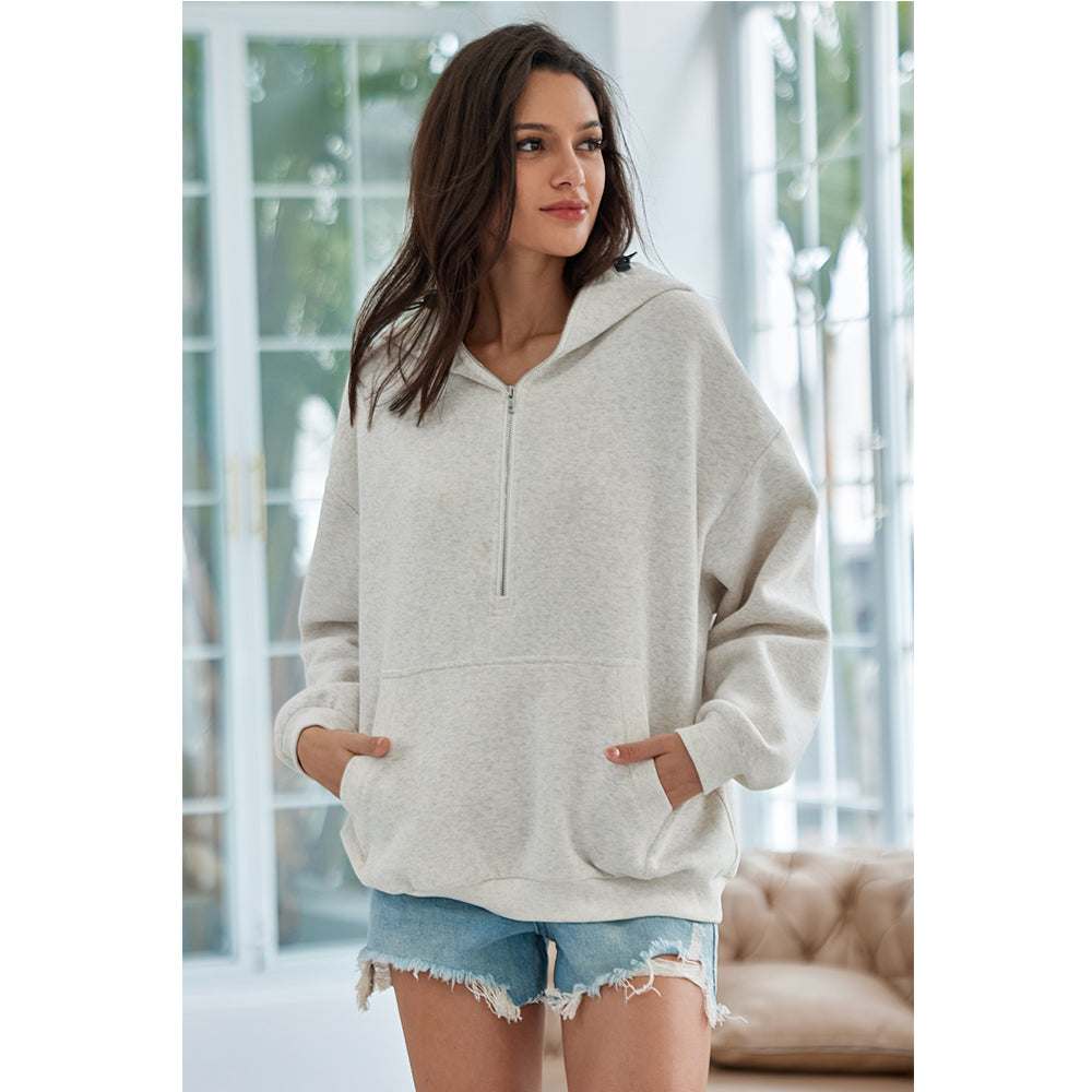 Attraco Women's Gameday Football Sequin Oversized Half Zip Fleece Pullover Hoodies Long Sleeve Fashion Half Zip Sweatshirt Fallfreshness Winter 2025