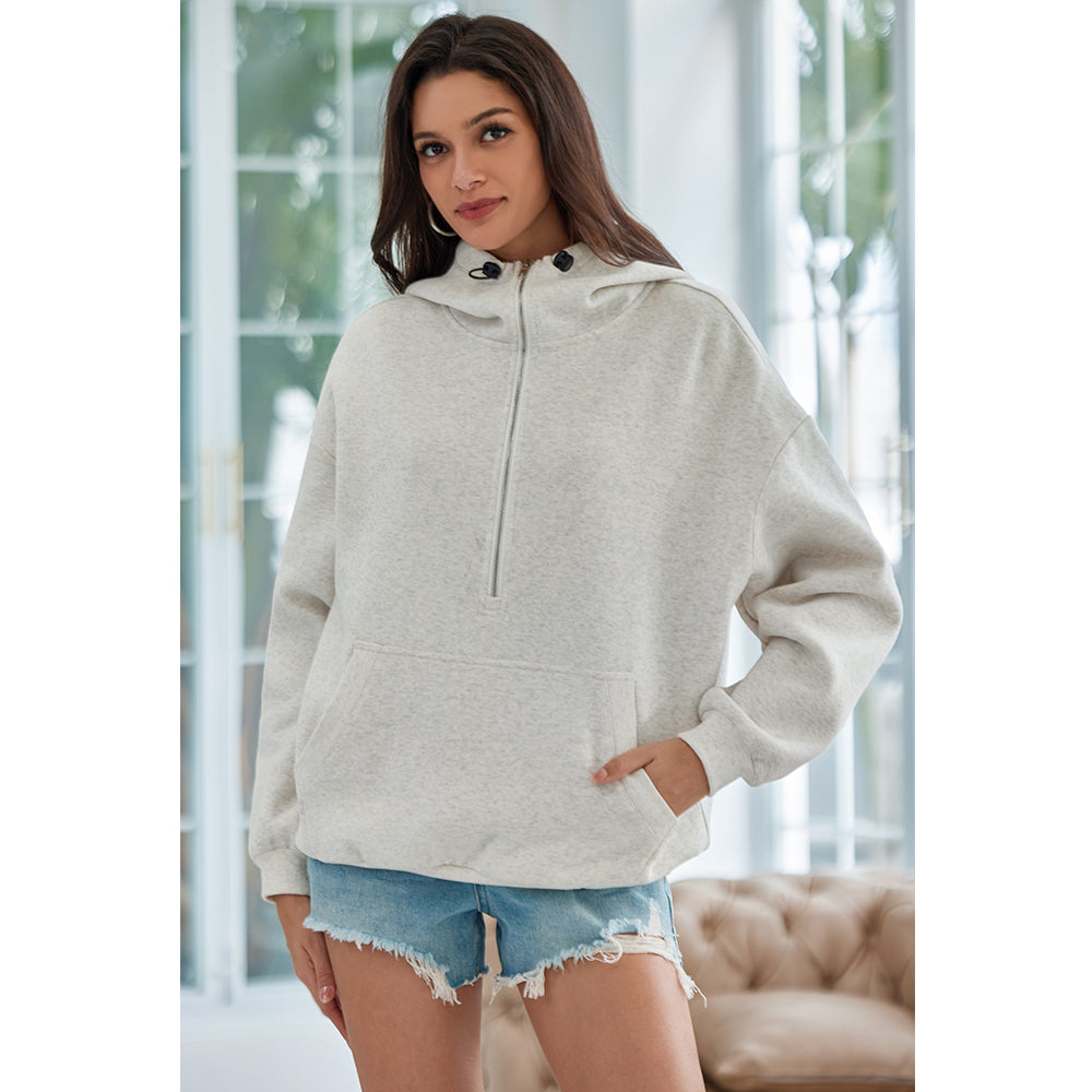 Attraco Women's Gameday Football Sequin Oversized Half Zip Fleece Pullover Hoodies Long Sleeve Fashion Half Zip Sweatshirt Fallfreshness Winter 2025