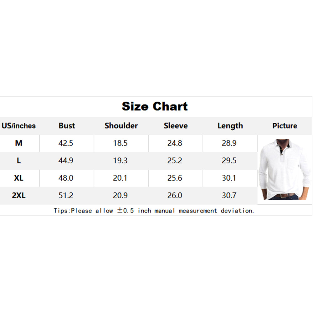 Attraco Men's Long Sleeve Polo Shirt Classic Collared Casual Layering Tops