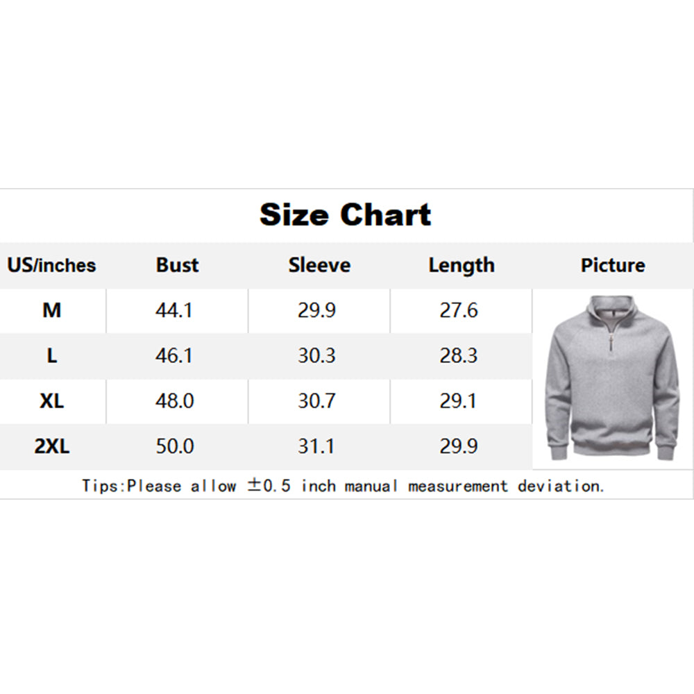 Attraco Men's Fall/Winter Half-Zip Stand Collar Fleece Sweatshirt Pollover Tops