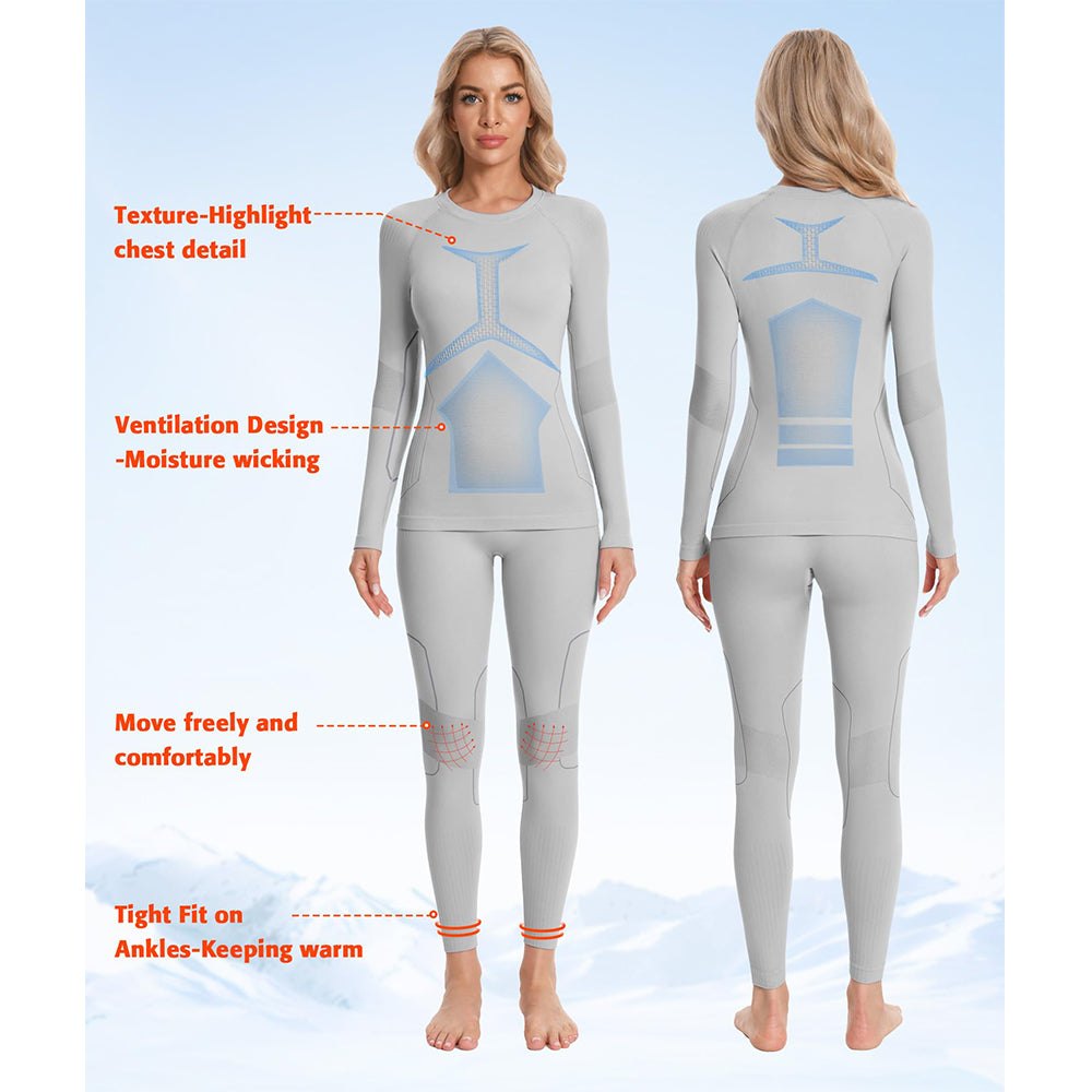 Attraco Women's Thermal Underwear Long Johns Base Layer Women Thermal Set Clothes Winter