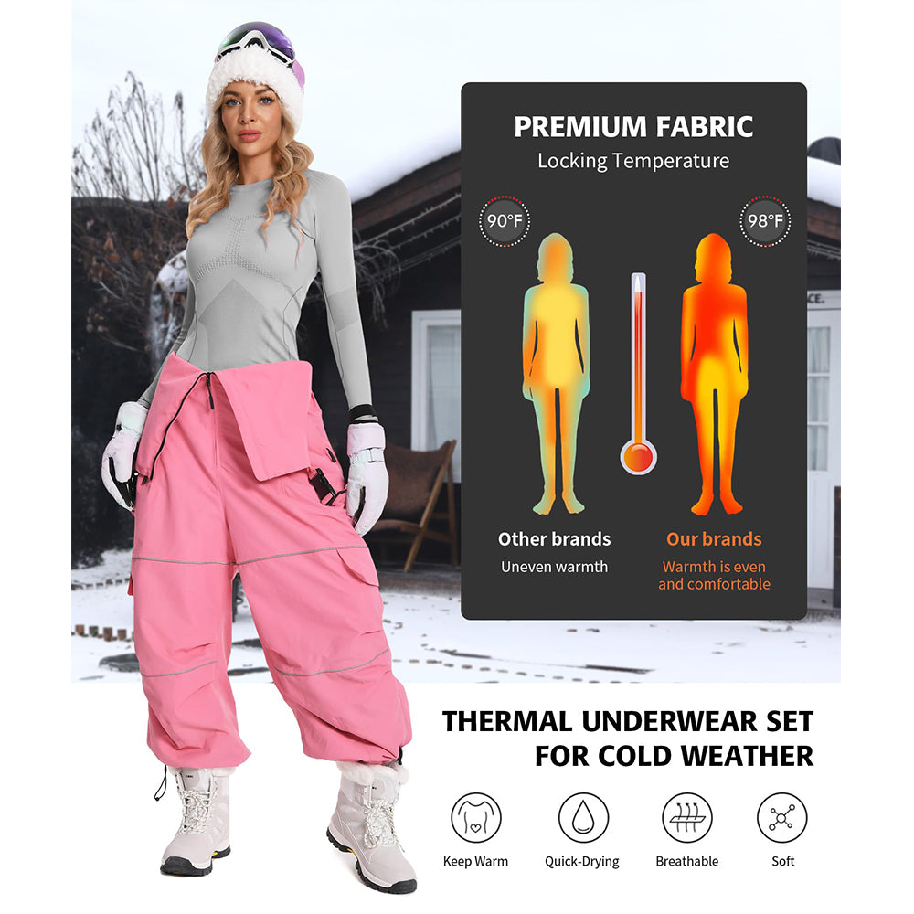Attraco Women's Thermal Underwear Long Johns Base Layer Women Thermal Set Clothes Winter