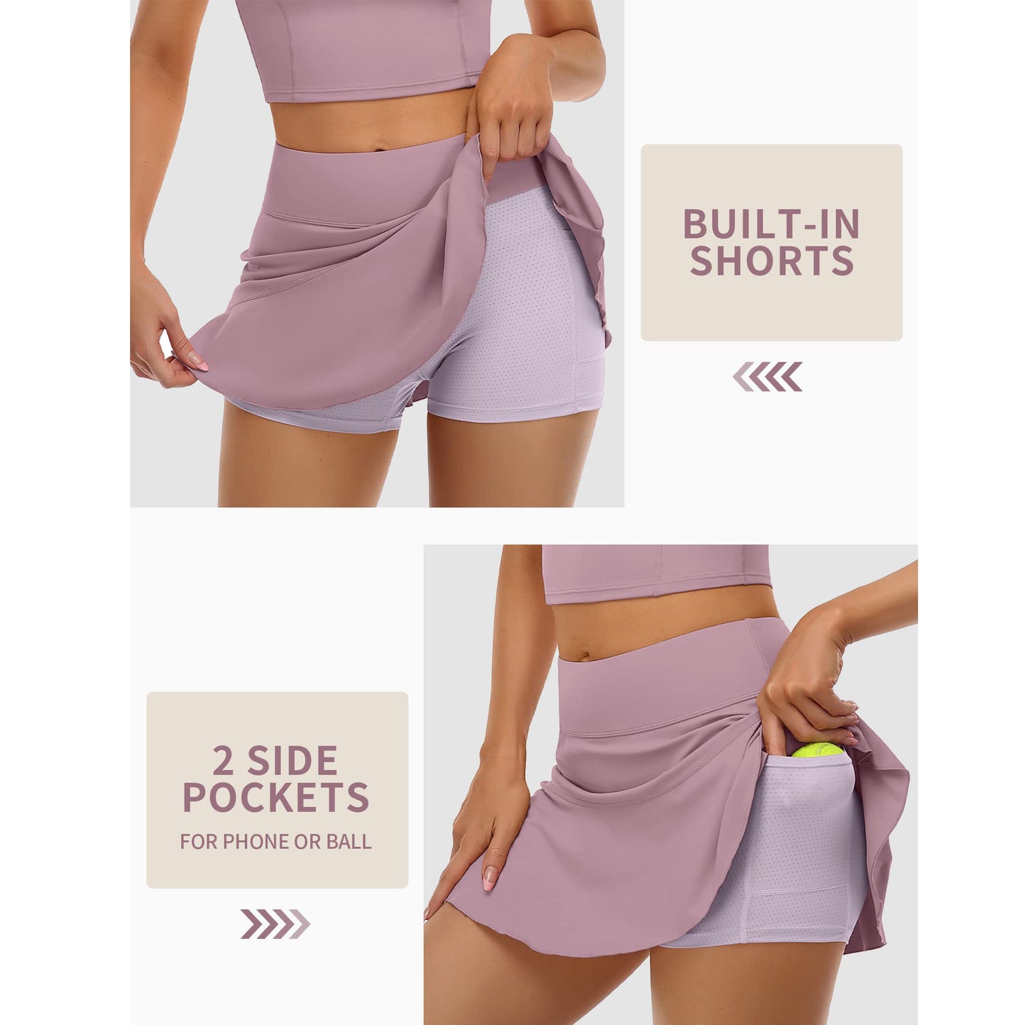 Attraco Women's Tennis Dress with Shorts and Pockets Racerback Golf Workout Outfits