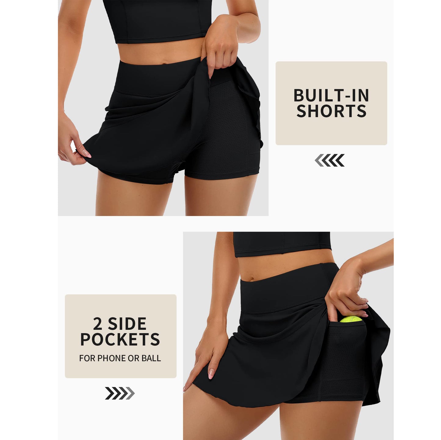 Attraco Women's Tennis Dress with Shorts and Pockets Racerback Golf Workout Outfits