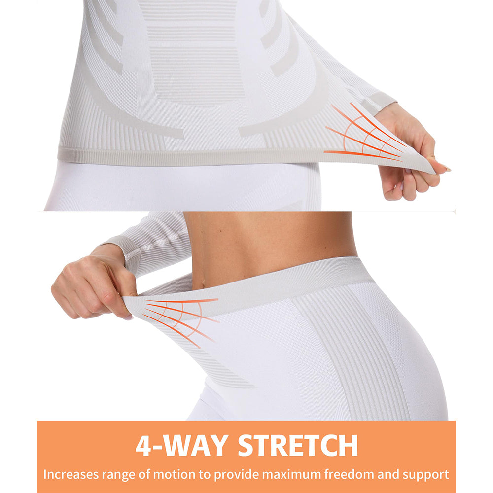 Attraco Women's Thermal Base Layer Set for Skiing Quarter Zip Thermal Underwear for Cold Weather