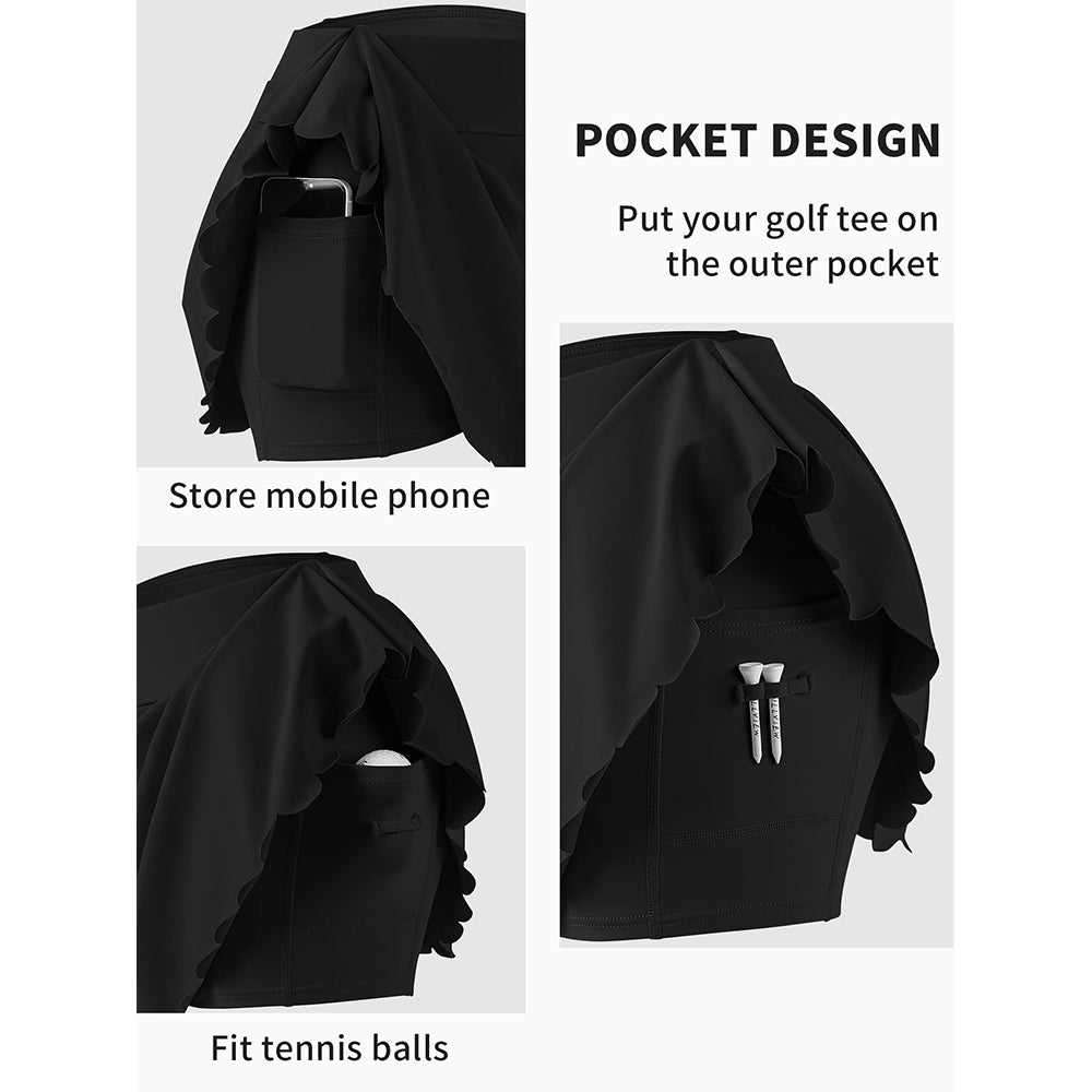 Attraco Women's Tennis Outfits Racerback Golf Activewear Exercise Workout Dress 2 Piece Tennis Skirts Sets