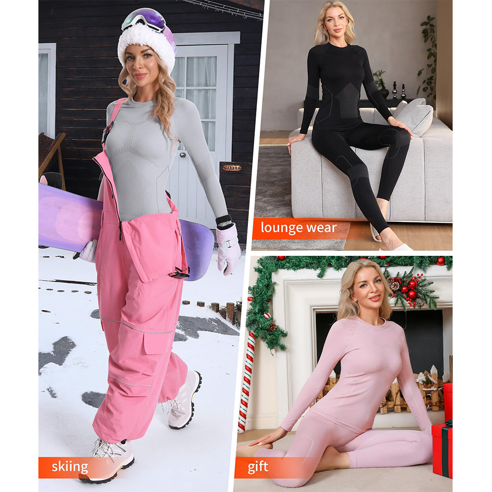 Attraco Women's Thermal Underwear Long Johns Base Layer Women Thermal Set Clothes Winter