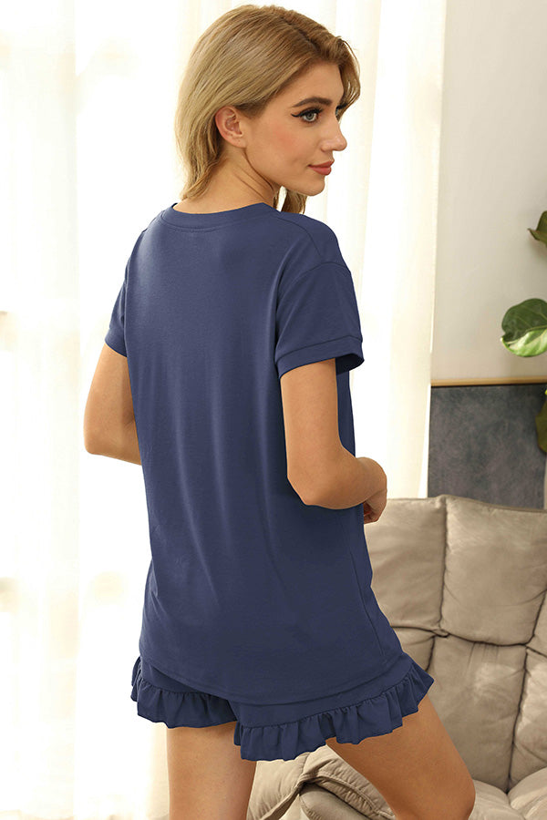 Womens Pajamas Short Sets V-Neck Short Sleepwear-AL5001